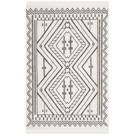 Safavieh 8 x 10 ft. Kilim Contemporary Hand Loomed Rectangle Rug Ivory & Black KLM526A-8